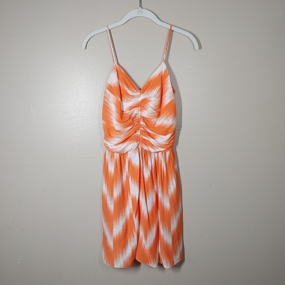 Taylor Orange Print Silk Dress Medium - Picture 13 of 13